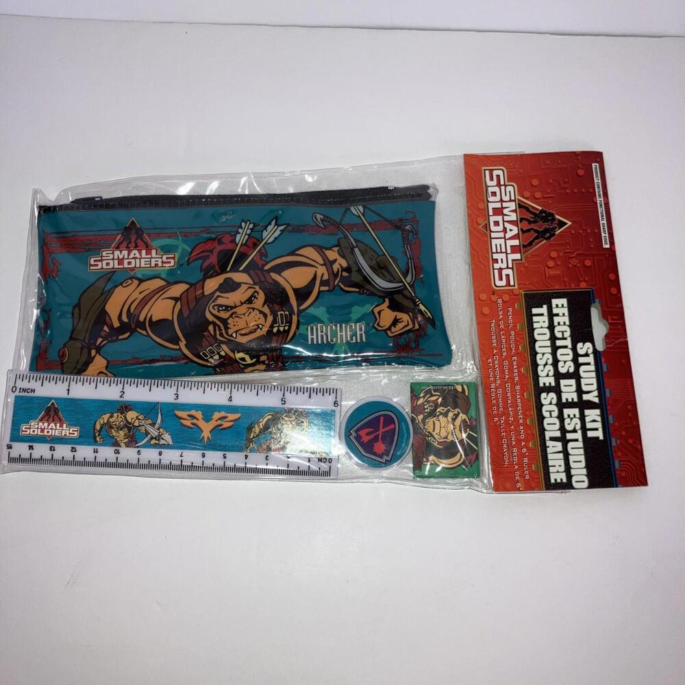 VINTAGE 98’ Small Soldiers Pencil Pouch Eraser Sharpener Ruler Pack NEW Sealed